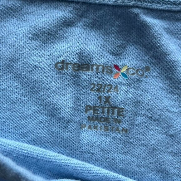 “Cat Mom” Womens Petite XL Blue/White Long Sleeve 100% Cotton Tshirt Top - Picture 3 of 7